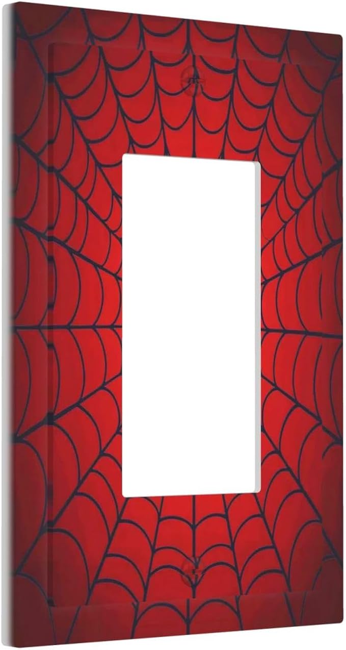 Red Spider Web Black Line Simplicity Decorative Outlet Covers 1 Gang Single Rocker Light Switch Cover Plate Wall Plates Gfci Faceplate For Kids Room Home Decor