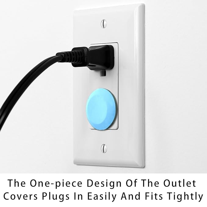 Pure Light Blue Sky Color Pattern Outlet Covers for Electrical Power Baby Proofing Wall Socket Protector Child Proof Outlet Protector - Electrical Insulation