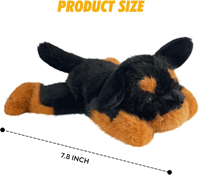 PEACH CAT Rottweiler Dog Plush Cute Dog Stuffed Animals Small Puppy Plushies Toy Pillow Gifts for Kids Black