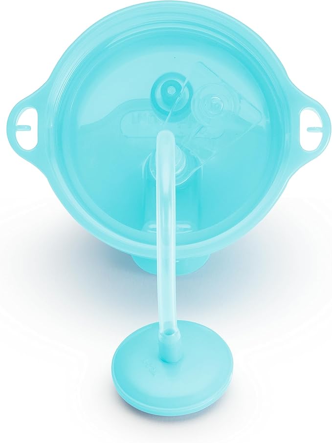 Munchkin Straw Cups, 10 Ounce, Weighted, Click Lock Lid | 4 Pack | Blue/Green | Toddler | Any Angle