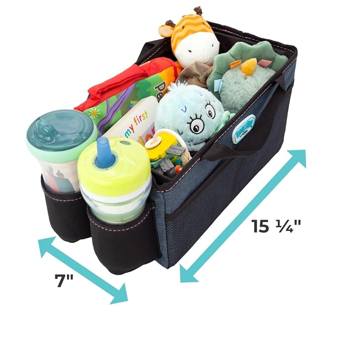 Toddleroo by North States - Car Organizer Caddy: Portable Diaper Caddy for Car - Baby Car Organizer & Storage - Navy