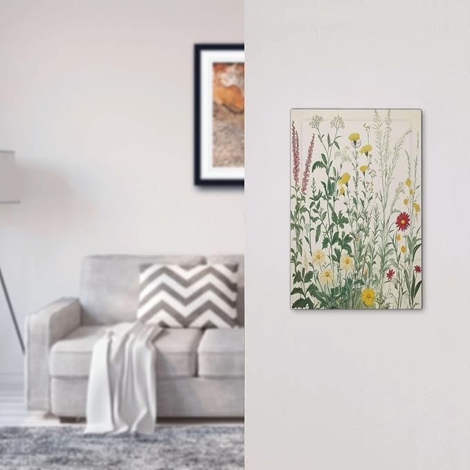 Rustic Wildflower Green Plants Daisy Floral Light Switch Cover Plate 1 Gang No Device Blank Electrical Wall Plates Faceplate Decorative Switch Plate For Farmhouse Bed Room Decor