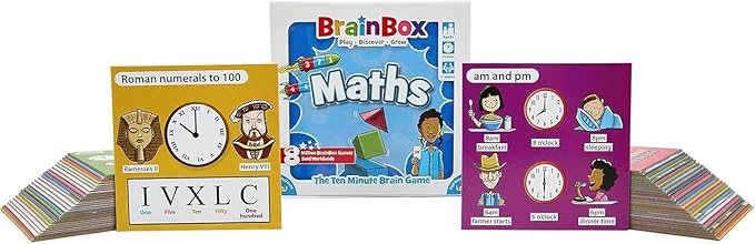 BrainBox Maths Card Game - Memory & Observation, Educational Numeracy Skills, Family-Friendly Trivia for Kids & Adults, Ages 8+, 1+ Players, 10 Minute Playtime, Made by Green Board Games