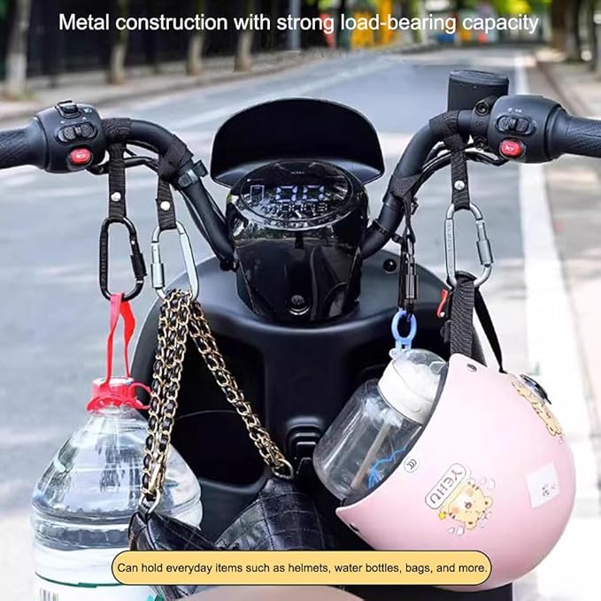 Baby Stroller Hooks Clips,Multipurpose Strolller Straps for Hanging Diaper Bags,Purse,Stroller Organizer,Universal Hooks Accessories for Stroller and Bicycle or Shopping Cart (Black,4 Pack)