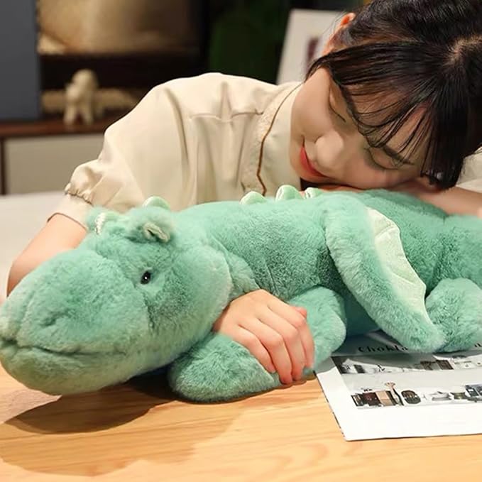 Weighted Stuffed Animals 10Lbs 35.4", Green Weighted Dragon Stuffed Animal for Kids and Adults, Heavy Weighted Stuffed Animals for Comfort and Relaxation