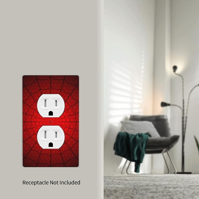 Spider Web Outlet Covers Decorative Electrical Outlets Duplex Outlet 1-Gang Wall Plate Receptacle Wall Outlet Cover