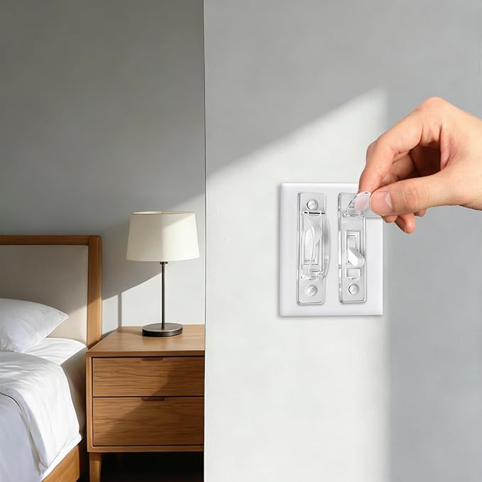 Light Switch Cover Guard, Child Proof Switch Guard 4 Pack for Toggle Switch, Prevent Kids from Turning Lights On/Off, Easy Install Wall Switch Protector（Clear)