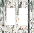 Snow Bear Fox Deer Forest Squirrel Wild Life Animal Decorative Outlet Covers 2 Gang Double GFCI Rocker Electrical Wall Panels Light Switch Cover Plate for Farmhouse Kids Room Decor