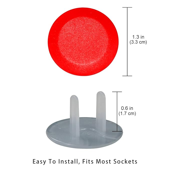 Pure Red Pattern Outlet Plug Covers - 12/24 Pack Safety Electrical Plug Protectors