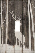 Vintage Wood Forest Deer Wildlife Animal Silhouette Decorative Light Switch Cover 1 Gang Single Toggle Device Electrical Faceplate Switchplates Decorator Outlet Wall Plate for Farmhouse Home Decor
