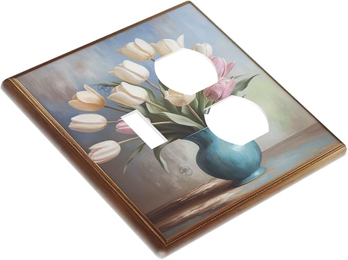 Decorative Art Light Switch Covers Birds on Branches 2 Gang Single Toggle Duplex Combination Electrical Faceplate Switchplate Wall Plate for Home Decor