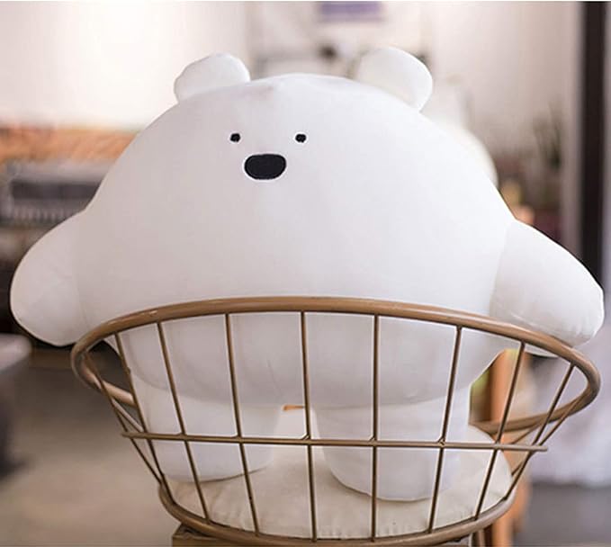 REFAHB 15.7 inch Cute Bear Plush Stuffed Animal Body Pillow Fat Cartoon Cylindrical Body Pillows for Kids, Super Soft Hugging Toy Gifts for Bedding, Kids Sleeping Nap Kawaii Pillow