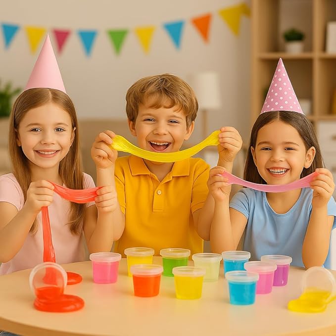 24 Pack Mini Slime,Clear Slime Party Favors,Non-Sticky, Soft & Stretchy Slime Kit for Classroom Rewards,Christmas Stocking Stuffers, Goodie Bag Stuffers,Easter Basket Stuffers for Kids Boys Girls