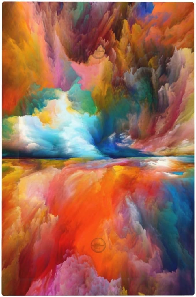 Light Switch Cover Plate Iridescent Abstract Colorful Clouds Wall Plate Cover 1 Gang Rainbow Blank No Device Decorative Outlet Covers Electrical Switchplate for Bathroom Home Decor