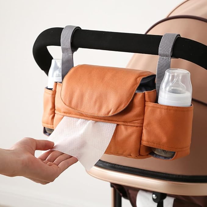 Stroller Organizer Bag – Universal Stroller Hanging Bag, Waterproof Multi-Functional Storage Pouch for Diapers, Bottles, Toys and Essentials