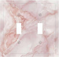 Light Switch Cover Plate Pinkish-White Marble Abstract Luxury Elegant 2 Gang Double Switch Plate Covers Toggle Wallplate Decorative Outlet Covers Electrical Switchplate for Bathroom Home