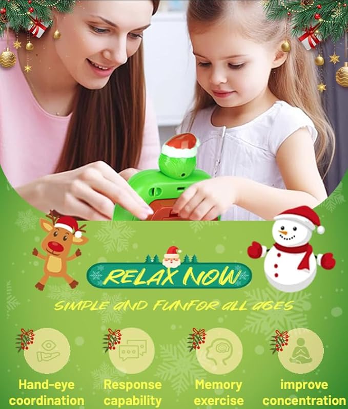 Green Monster Pop Push Game Fidget Console Toys for Kids Adults,Quick Push Pop Bubble Up Gifts for Christmas Stocking Stuffers,Handheld Light Up Fidget Sensory Puzzle Toy for Boys Grils Teens Age 3-12