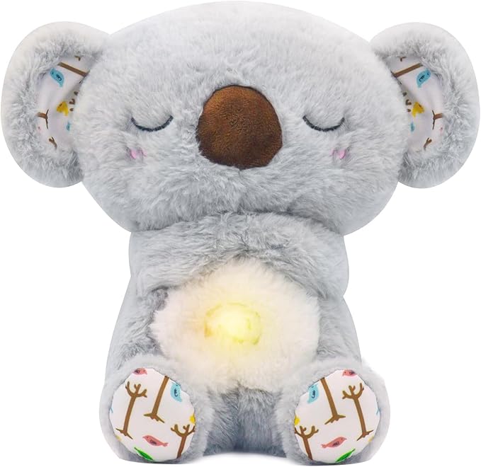 rytopt Breathing Stuffed Animal, No Breathing Movement in Its Abdomen, Koala Stuffed Animal, 4 Gear Adjustment, Volume Control, with Music & Lights ﻿