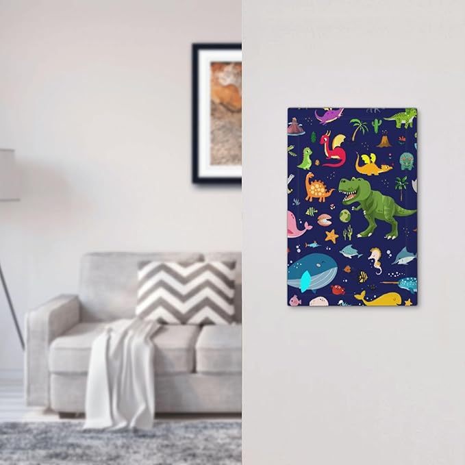 Cartoon Funny Cool Dinosaur Decorative 1 Gang No Device Blank Wall Plate Oversize Ocean Dolphin Animal Boys Kid Electric Unused Receptacle Decorator/Gfci Light Outlets/Switches Face Plate Cover