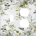 Eucalyptus Sage Green Leaf Plant Floral Wallplates 1 Toggle 1 Duplex Switch Plate Electrical GFCI Faceplate Decorative Light Switch Covers for Bedroom Living Room Decor