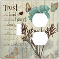 Rustic Elegant Teal Tulip Bible Inspirational Quote Wallplates 1 Toggle 1 Duplex Switch Plate Electrical GFCI Faceplate Decorative Light Switch Covers for Farmhouse Bedroom Decor