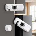 5 Pack Fridge Locks for Kids, QYESWHSR Child Proof Refrigerator Lock with Sticky Adhesive Pads, Fridge Child Locks, RV Refrigerator Door Latch, Oven Lock Safety to Keep Door Closed White