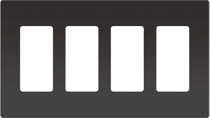 ENERLITES Elite Series Screwless Decorator Wall Plate Child Safe Outlet Cover, Gloss Finish, Size 4-Gang 4.68" H x 8.30" L, Unbreakable Polycarbonate Thermoplastic, SI8834-DB, Dark Bronze