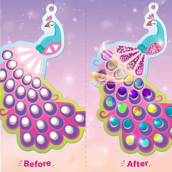 Imagimake Mirror Mosaic Butterfly & Peacock Kids Art Set | DIY Craft Kit | Foil Stickers for Kids Age 3+ | Travel Crafts for Kids Ages 4-8 | Birthday Gift for Girls and Boys Ages 3,4,5,6,7
