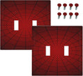 Outlet Covers Red Black Spider Web 1 Gang Duplex Light Switch Cover Plate Decorative Wall Plates Electrical Switchplate Receptacle for Kids Room Home Decor（2 Pack）