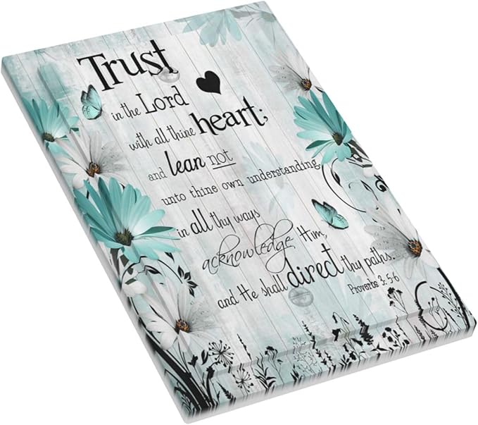 Rustic Teal Daisy Bible Verse Wooden Inspirational Quote Light Switch Cover Plate 1 Gang No Device Blank Electrical Wall Plates Faceplate Decorative Switch Plate Covers for Bedroom Living Room Decor