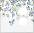 Hydrangea Blue Flowers Watercolor Floral Wallplates 1 Toggle 1 Duplex Switch Plate Electrical GFCI Faceplate Decorative Light Switch Covers for Bed Room Living Room Decor