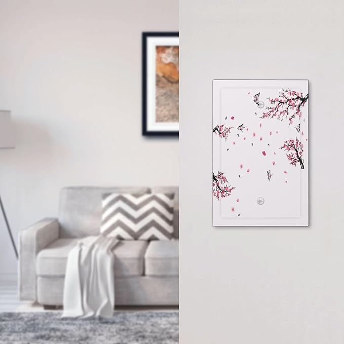 Pink Watercolor Cherry Blossom Flowe Tree Branch Floral Light Switch Cover Plate 1 Gang No Device Blank Electrical Wall Plates Faceplate Decorative Switch Plate Covers for Bedroom Living Room Decor