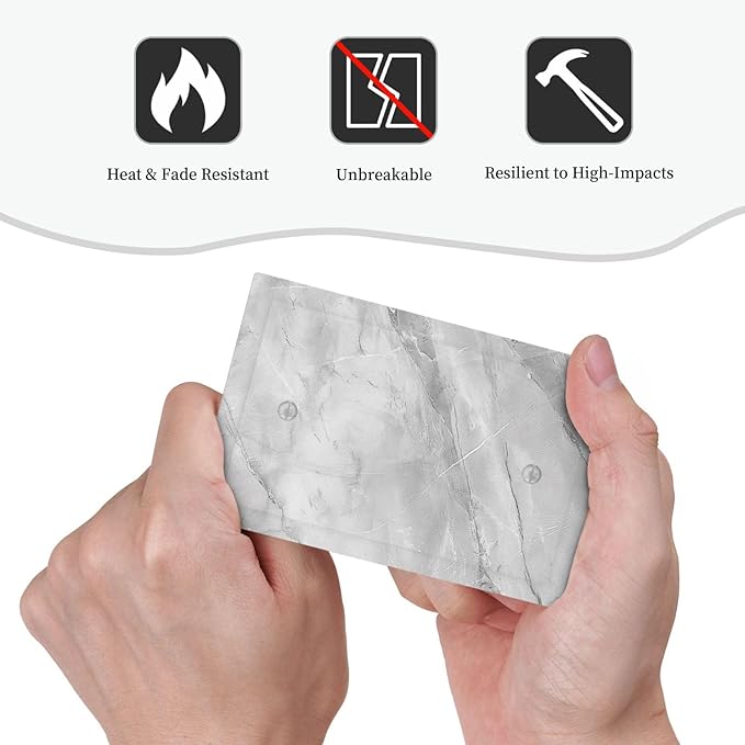Light Switch Cover Plate Gray Marble Pattern 1 Gang No Device Blank Wall Plate Decorative Switch Plate Covers Electrical Outlet Cover for Home Farmhouse Decor