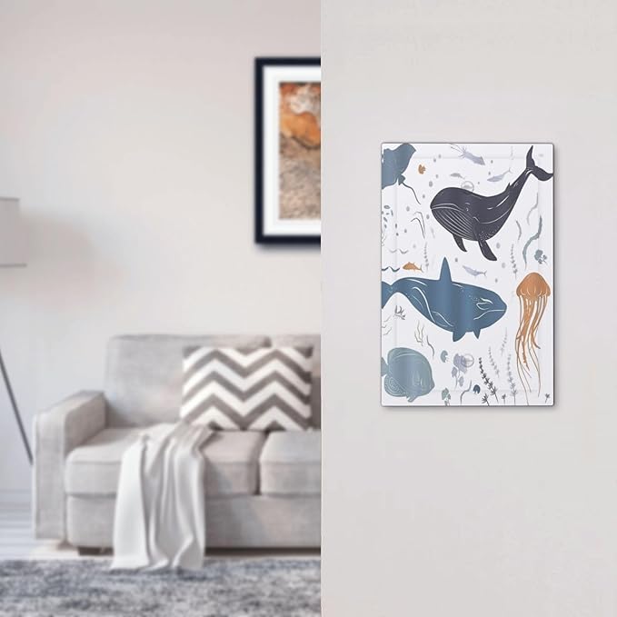 Kids Sea Animal Decorative 1 Gang Decorative light switch plate Blank Wall Plate No Device Switchplate Electrical Faceplate for Nursery Kidsroom Bedroom Decor