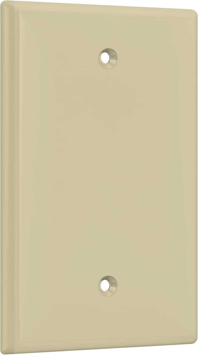 ENERLITES Blank Device Wall Plate, Mid-Size Blank Outlet Covers, 1-Gang 4.88" x 3.11", Unbreakable Polycarbonate Thermoplastic, UL Listed, 8801M-I-10PCS, Ivory (10 Pack)