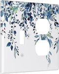 Decorative Outlet Covers Sage Leaves Blue Eucalyptus Plant Leaves 2 Gang Wall Plate Cover Single Toggle Duplex Combo Two Switch Light Switch Cover Plate Jumbo Dual GFCI Face Plate