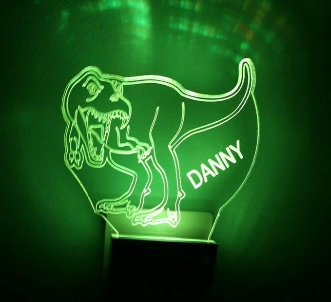 Night Light Multi Color Personalized LED Plug-in, Ultra-Slim Touch Night Light Smart Dusk to Dawn Sensor, Kids Children's Bedroom Kitchen Bathroom Hallway Play Room Variations (Dinosaurs)