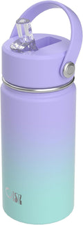 OISIZ Kids Water Bottle with Straw Lid 14oz, Vacuum Insulated 316 Stainless Steel Water Bottles for Kids for School, Leakproof Water Bottle, BPA Free and Keep Cold for 24 Hours