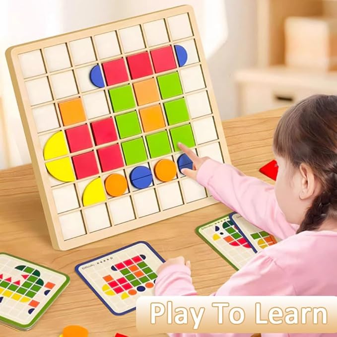 120 Pieces of Elderly Wooden Matching Puzzle Games, Classic Geometric Shape Toys for Kindergarten Education of Adult Dementia Patients, Suitable for Children Aged 4-8, Shape Puzzle Memory Games