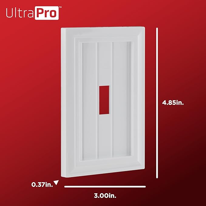 UltraPro Screwless Toggle Switch Wallplate, 1-Gang – Modern Snap-On Cover, Child-Safe, Durable Polycarbonate, Easy DIY Installation, White Coastal, 85751