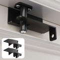 2 Pcs Adjustable Child Safety Door Top Lock, Child Safety Top Lock For Door, Metal Top Of Door Locks For Kids Safety, Door Top Lock For Interior Exterior French Door For Childproofing Black