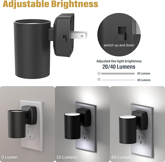 ETL Certified 5700K Night Light, Modern Nightlights Plug in Wall, Dusk to Dawn Sensor LED Night Light, Cool White, Adjustable Brightness, Bathroom Nightlight for Hallway, Stairway, 8 Pack