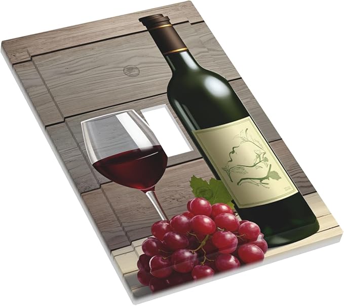 Rustic Wine & Grape Vineyard Scene 1-Gang Toggle Light Switch Plate, Wine Lover's Home Decorative Wall Plate for Kitchen Decor