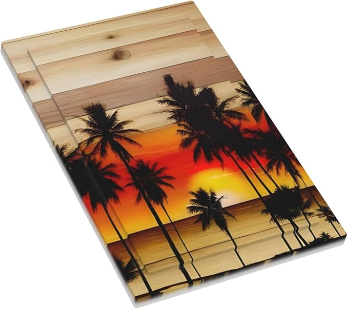 Sunset Beach Coconut Palm Tree Wooden Background Light Switch Cover Plate 1 Gang No Device Blank Electrical Wall Plates Faceplate Decorative Switch Plate for Bedroom Living Room Decor