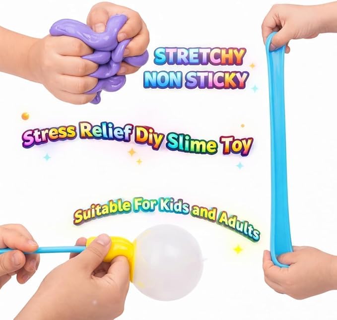 9 Pack Slime Kit with 3 Jelly Cube, 3 Butter & 3 Cloud Slime, Non-Sticky DIY Sensory Toys for Stress Relief, Kids Party Gift for Girls and Boys