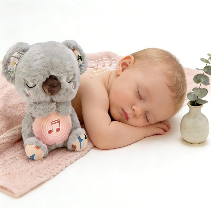 Soothing Breathing Stuffed Animal for Anxiety Adults and Kids, Portable Plush Baby Toy Anxiety Relief Koala, Breathing Animals Anxiety Bear, Easter Basket Stuffers for Teens Toddler