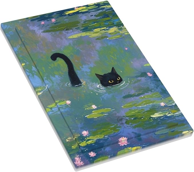Light Switch Covers Cute Black Cat Water Lily Pond Watercolor Decorative Switch Plates 1 Gang Blank No Device Outlet Covers Electrical WallPlates for Kids Room Nursery Decor