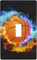 Basketball Light Switch Cover Plates Decorative Single Toggle Wall Plate, 1 Gang Lightswitch Cover