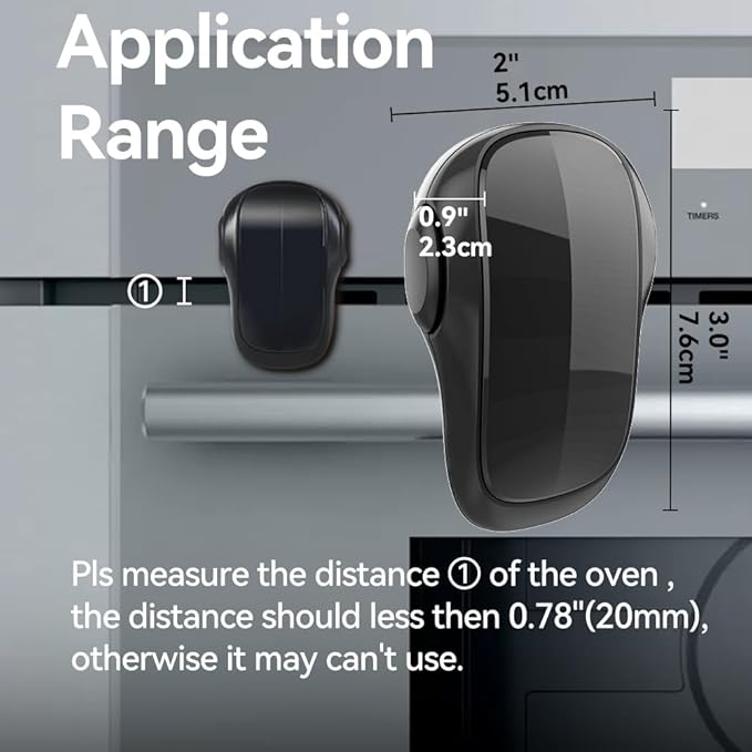 EUDEMON Child Safety Heat-Resistant Oven Door Lock, Oven Front Lock for Kids Easy to Install, Use Adhesive,No Screws or Drill (1 Pack,Black)(ONLY for Flat Surface)