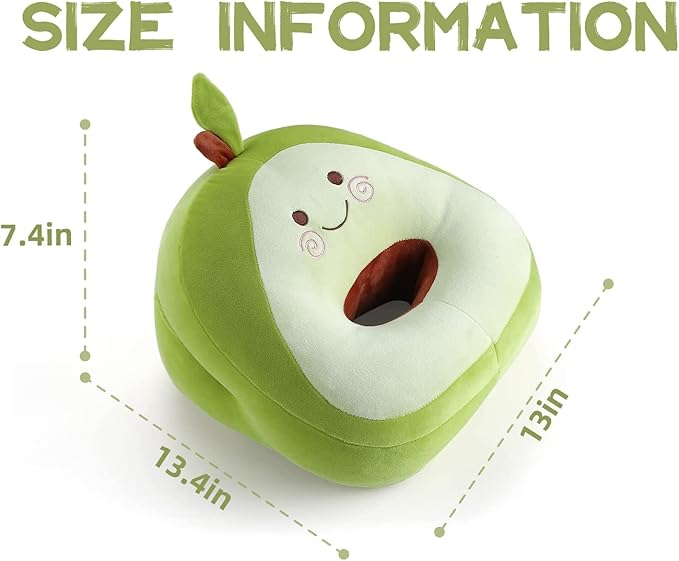 Avocado Plush Stuffed Cute Napping Toy Pillow for Kids Girls, Kawaii Toys Throw Pillow Doll Gift for Girlfriend, Office Neck Pillow for Cervical Pain Relief